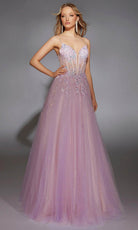 Alyce Paris 61865 - Sequin Appliqued V-Neck Ballgown - designer ball gown at Silhouette Dresses