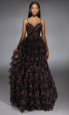 Alyce Paris 61866 - Tiered Ruffle Floral Ballgown
