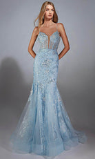 Alyce Paris 61867 - Beaded Tulle Mermaid Gown with Sheer Corset - designer prom dress at Silhouette Dresses