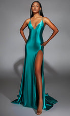 Alyce Paris 61875 - V-Neck Sheath Gown with Strappy Back - designer prom dress at Silhouette Dresses