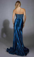 Alyce Paris 61879 - Strapless Satin Gown with Beaded Bodice