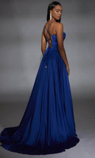 Alyce Paris 61883 - Cowl Neckline Satin A-Line Dress with Slit