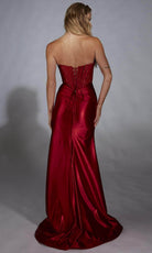 Alyce Paris 61884 - Strapless Satin Corset Gown with High Slit
