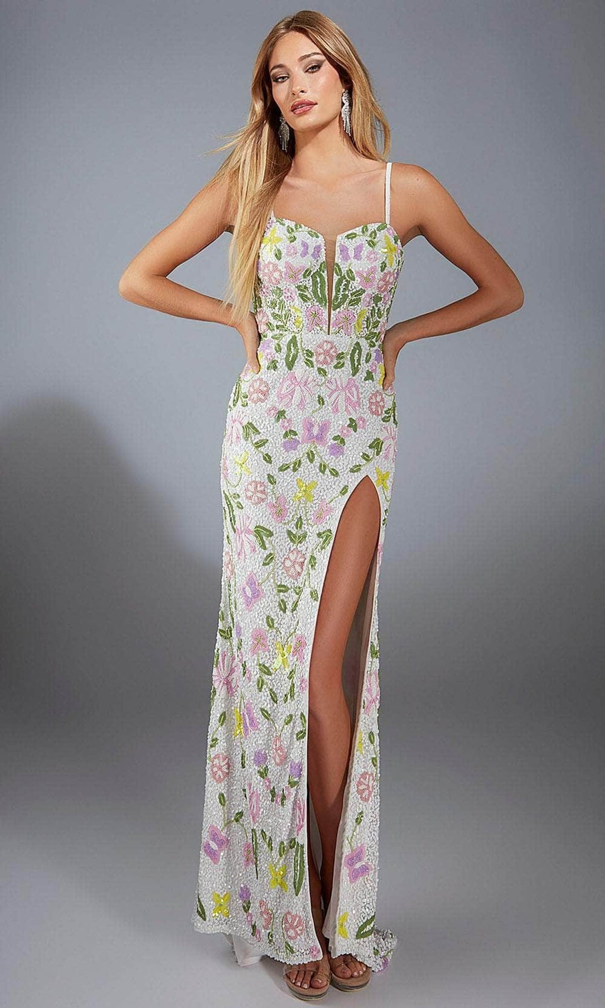 Alyce Paris 61905 - Plunging Neckline Hand-Beaded Gown