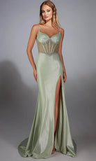 Alyce Paris 61916 - Beaded Sheath Dress with Slit - designer prom dress at Silhouette Dresses