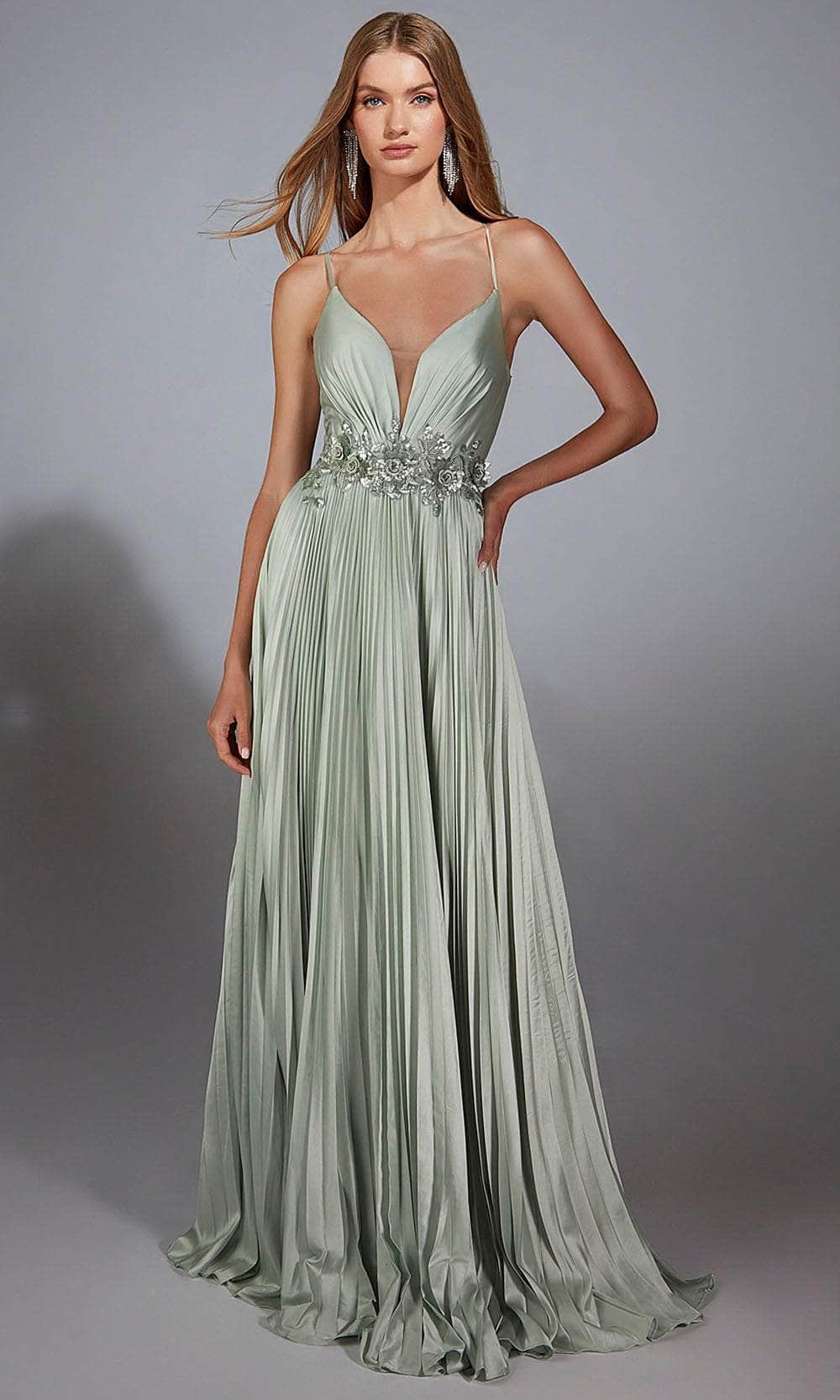 Alyce Paris 61923 - Chiffon A-Line Pleated Gown