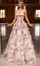 Alyce Paris 61957 - Floral Print Strapless Layered Gown - view 4