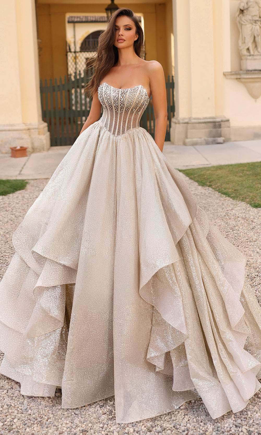 Alyce Paris 61971 - Glittering Strapless Ballgown - detail view