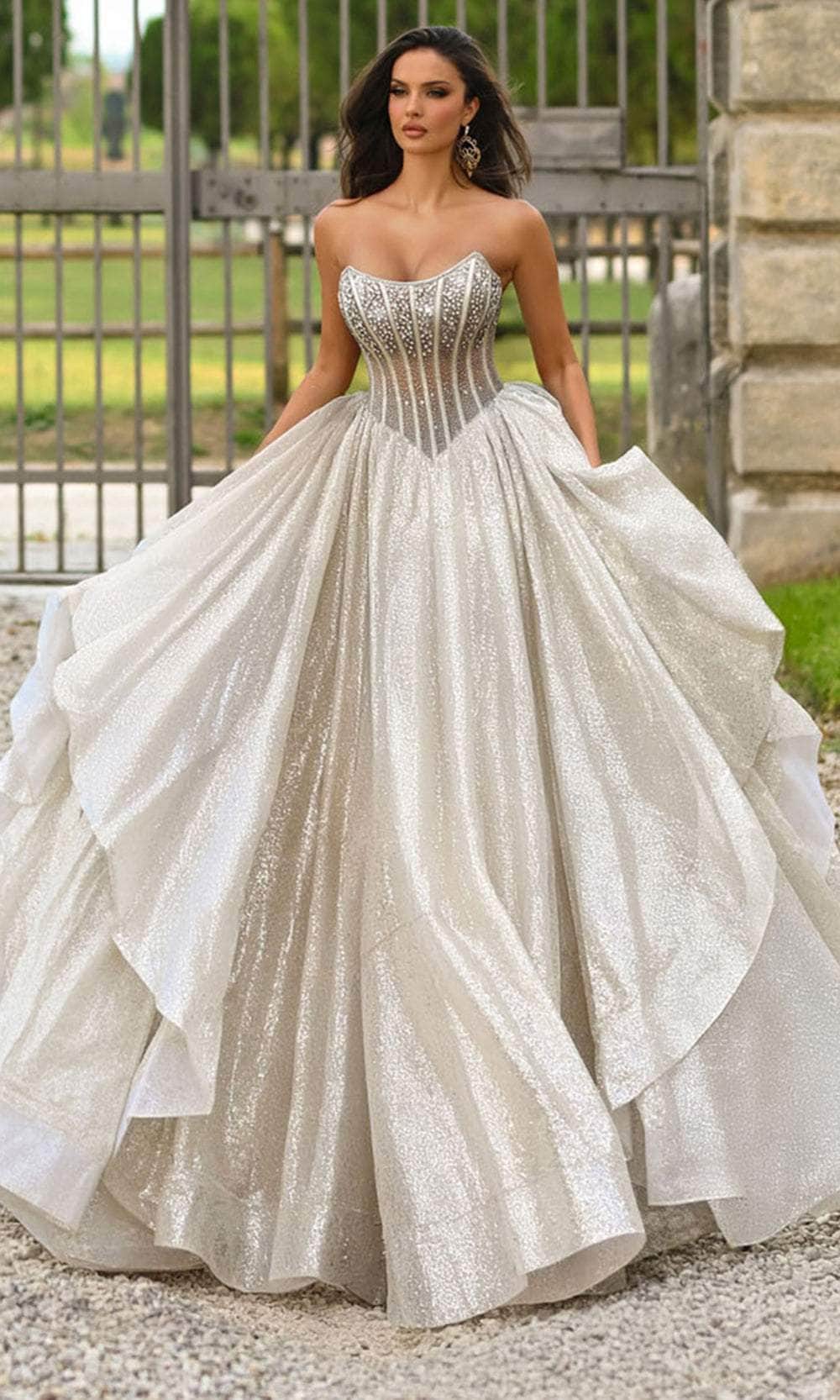 Alyce Paris 61971 - Glittering Strapless Ballgown - back view