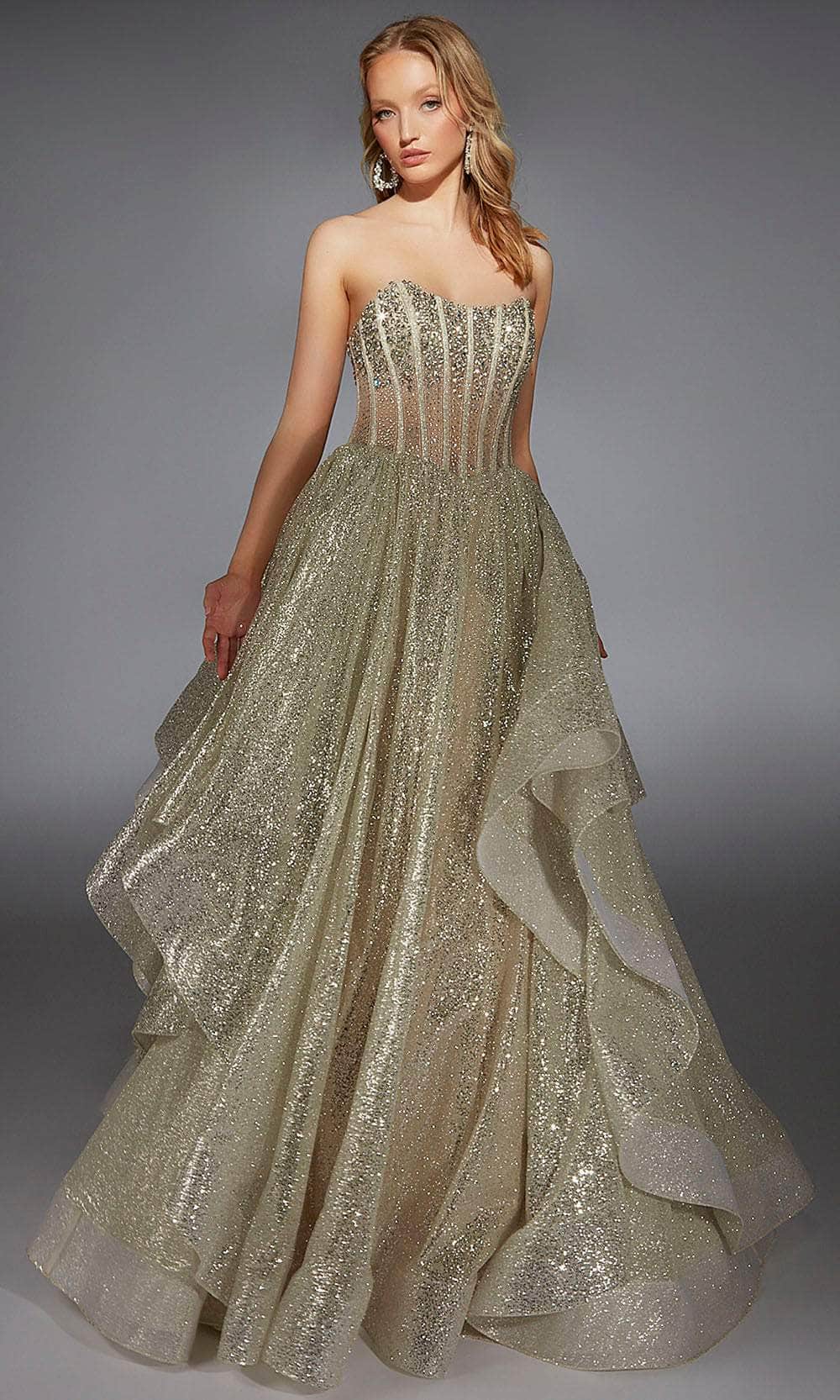 Alyce Paris 61971 - Glittering Strapless Ballgown - designer ball gown at Silhouette Dresses