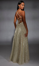 Alyce Paris 61973 - Glitter Sleeveless Deep V-Neck Gown