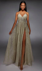 Alyce Paris 61973 - Glitter Sleeveless Deep V-Neck Gown