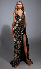 Alyce Paris 61975 - Metallic Floral Sheath Gown - designer prom dress at Silhouette Dresses