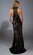 Alyce Paris 61979 - Leaf-Patterned Sequin High-Neck Gown