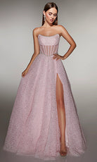 Alyce Paris 61982 - Strapless Corset Gown with Pearl Trim