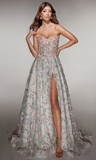 Alyce Paris 61986 - Floral Corset A Line Gown - Silhouette Dresses