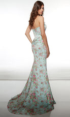 Alyce Paris 61992 - Floral Mermaid Gown with High Slit