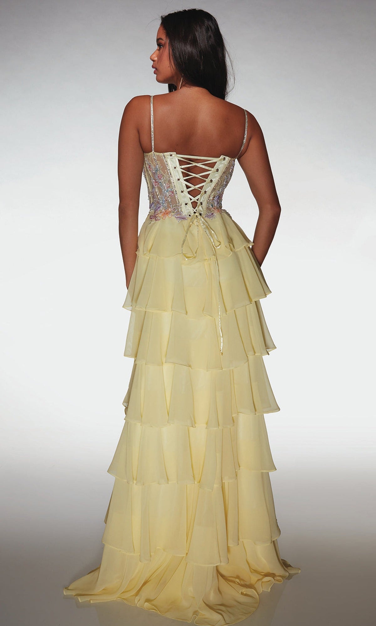 Alyce Paris 61993 - Beaded Floral Corset Gown