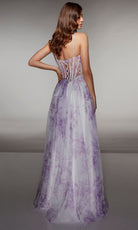 Alyce Paris 61994 - Floral tulle gown with illusion corset