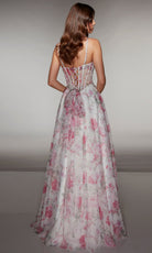 Alyce Paris 61994 - Floral tulle gown with illusion corset