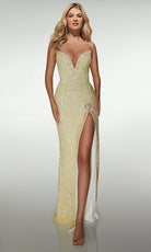 Alyce Paris 61998 - Embellished Fitted Gown with Heart Slit
