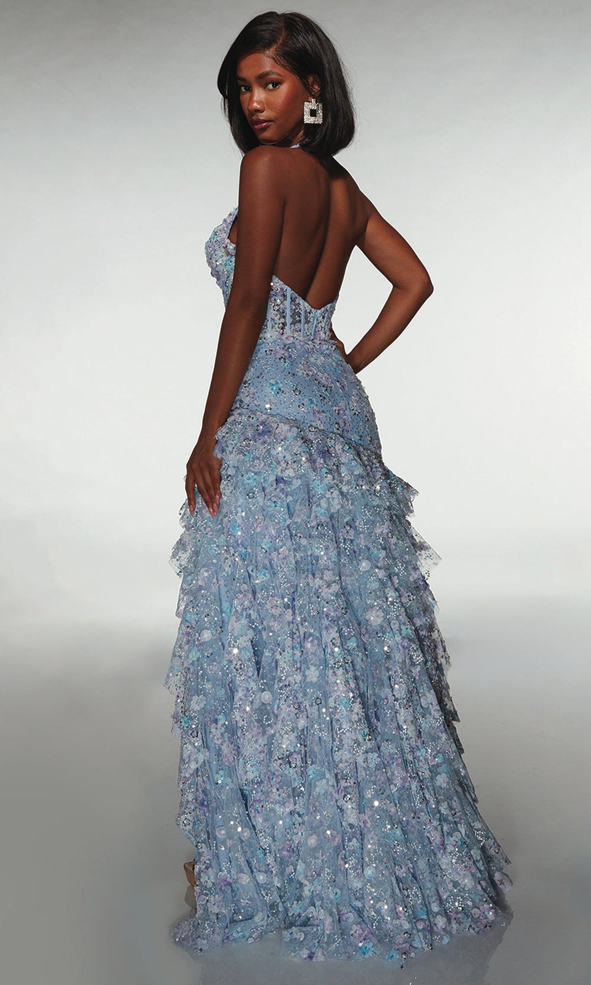 Alyce Paris 61999 - Halter Corset Tiered Gown
