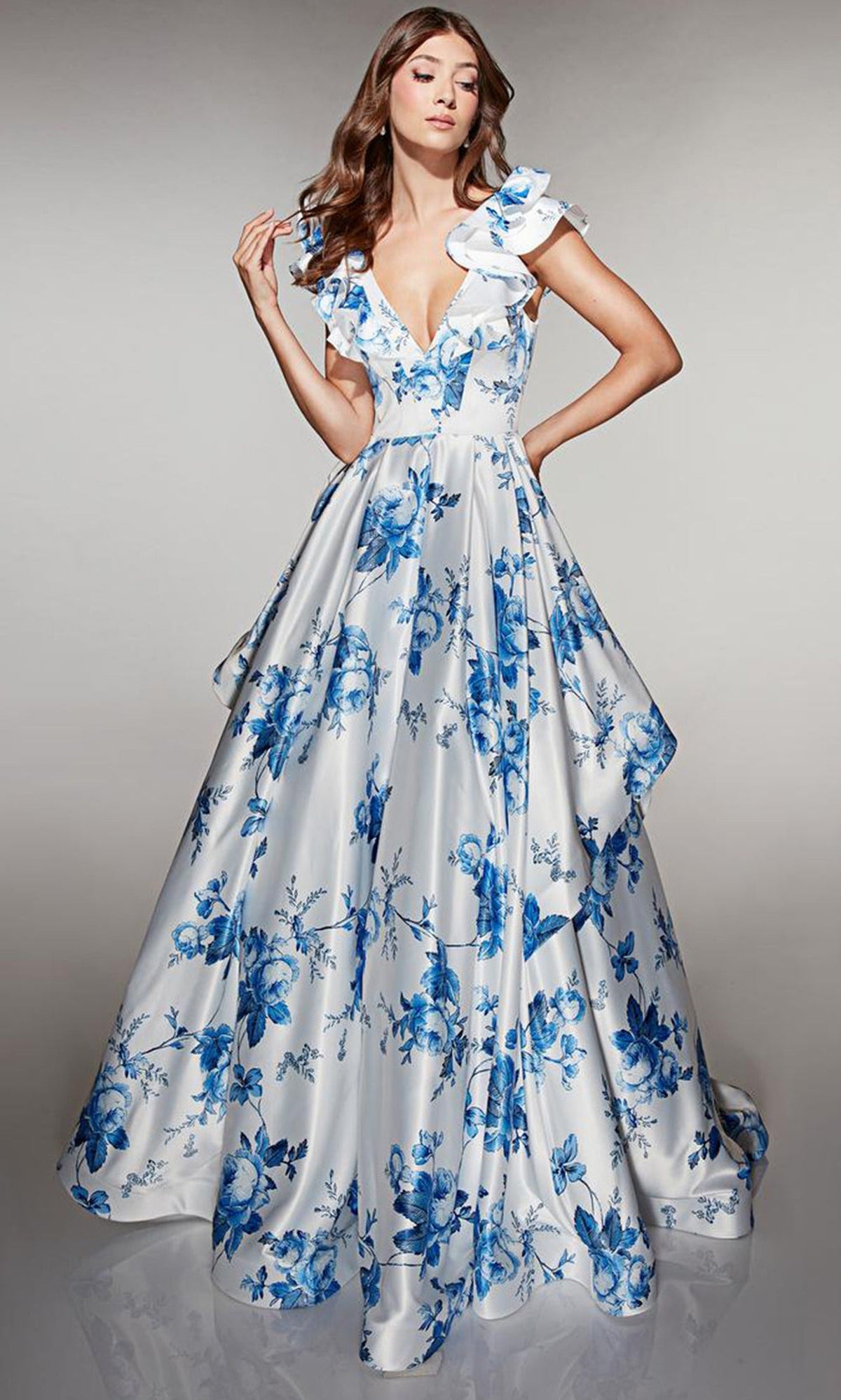 Alyce Paris 62001 - Ruffle Sleeve A Line Gown