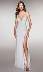 Alyce Paris 62004 - Beaded fitted gown with slit