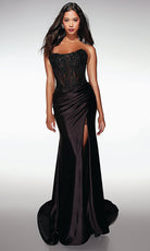 Alyce Paris 62011 - Embellished Corset Gown with Slit