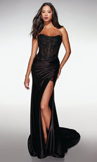 Alyce Paris 62011 - Embellished Corset Gown with Slit