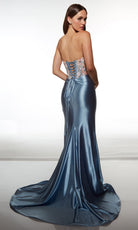 Alyce Paris 62012 - Strapless Floral Corset Satin Gown
