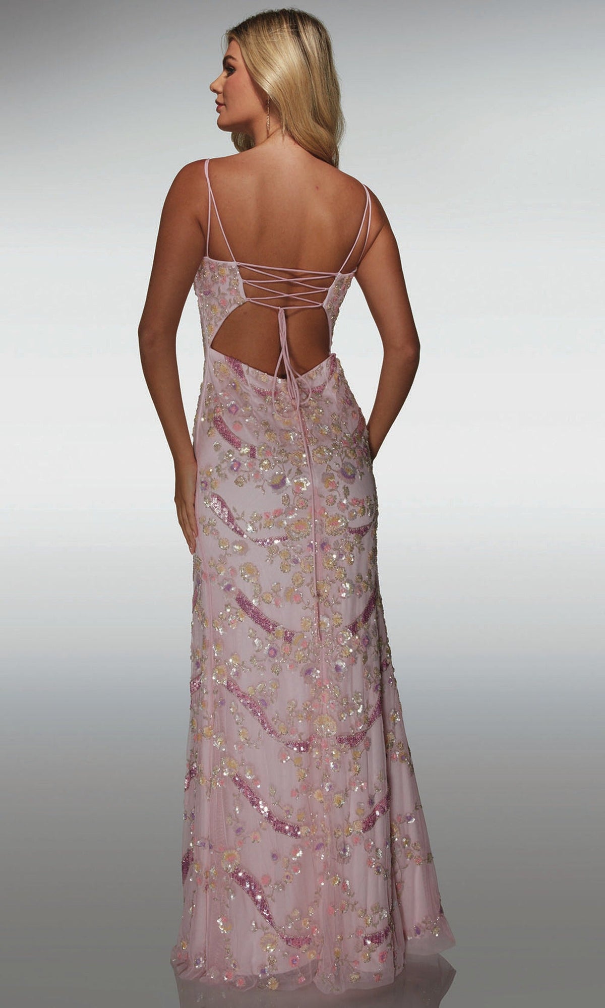 Alyce Paris 62016 - Beaded Fitted Gown with Slit
