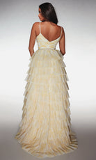 Alyce Paris 62018 - Tiered Ruffle A-Line with Pleated Bodice