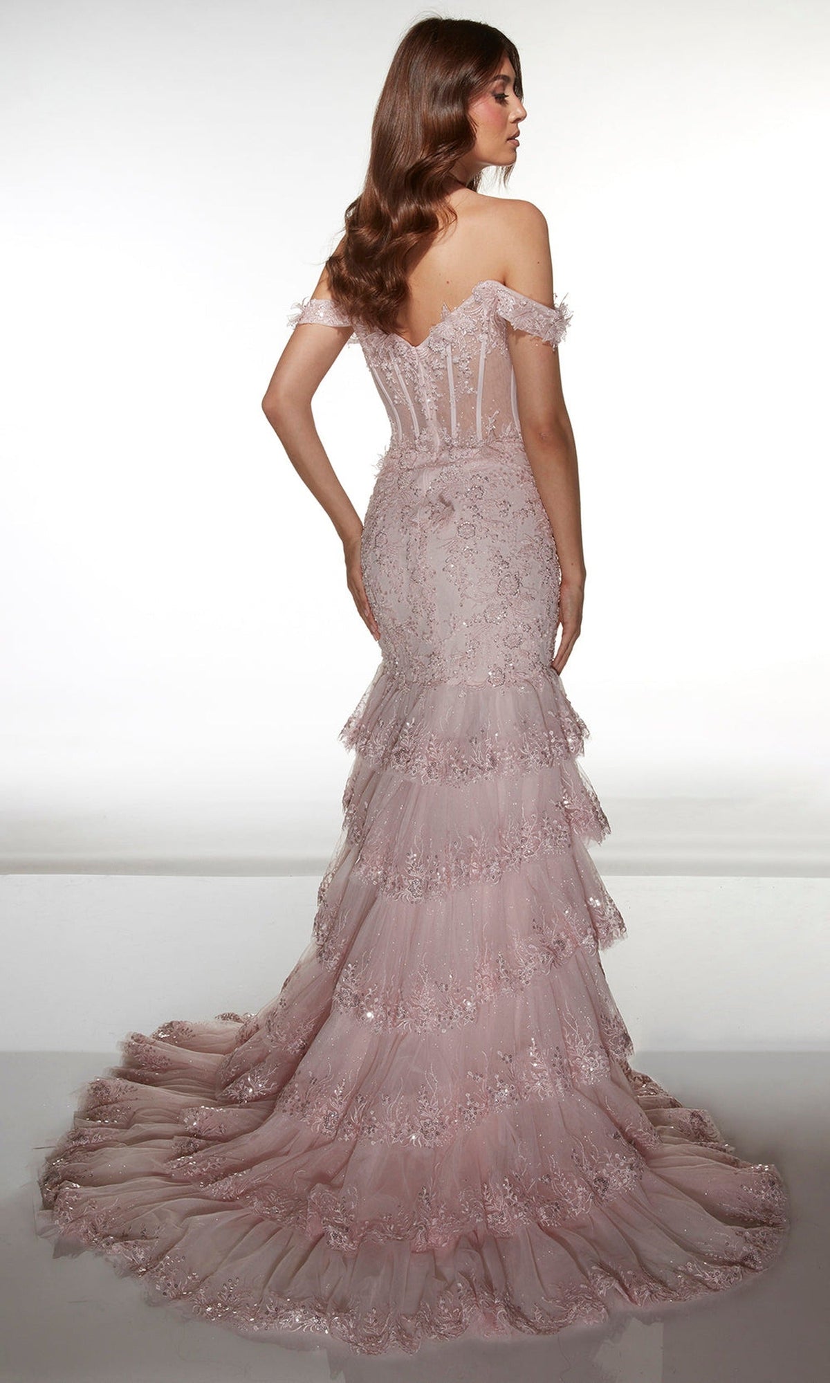 Alyce Paris 62021 - Tiered Lace Mermaid Gown