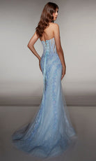 Alyce Paris 62036 - Floral Applique Mermaid Corset Gown