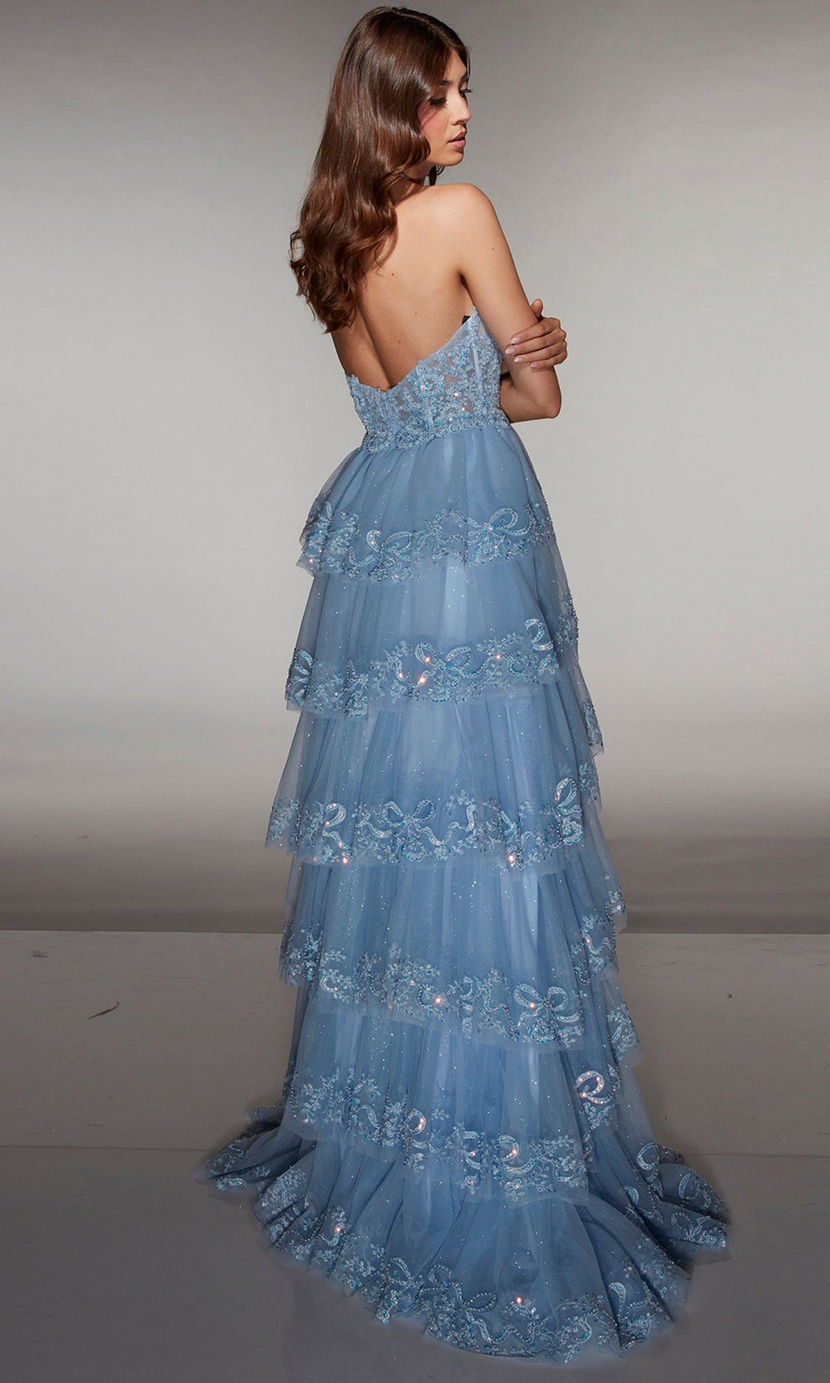 Alyce Paris 62037 - Tiered Tulle Halter A Line Gown