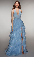 Alyce Paris 62037 - Tiered Tulle Halter A Line Gown