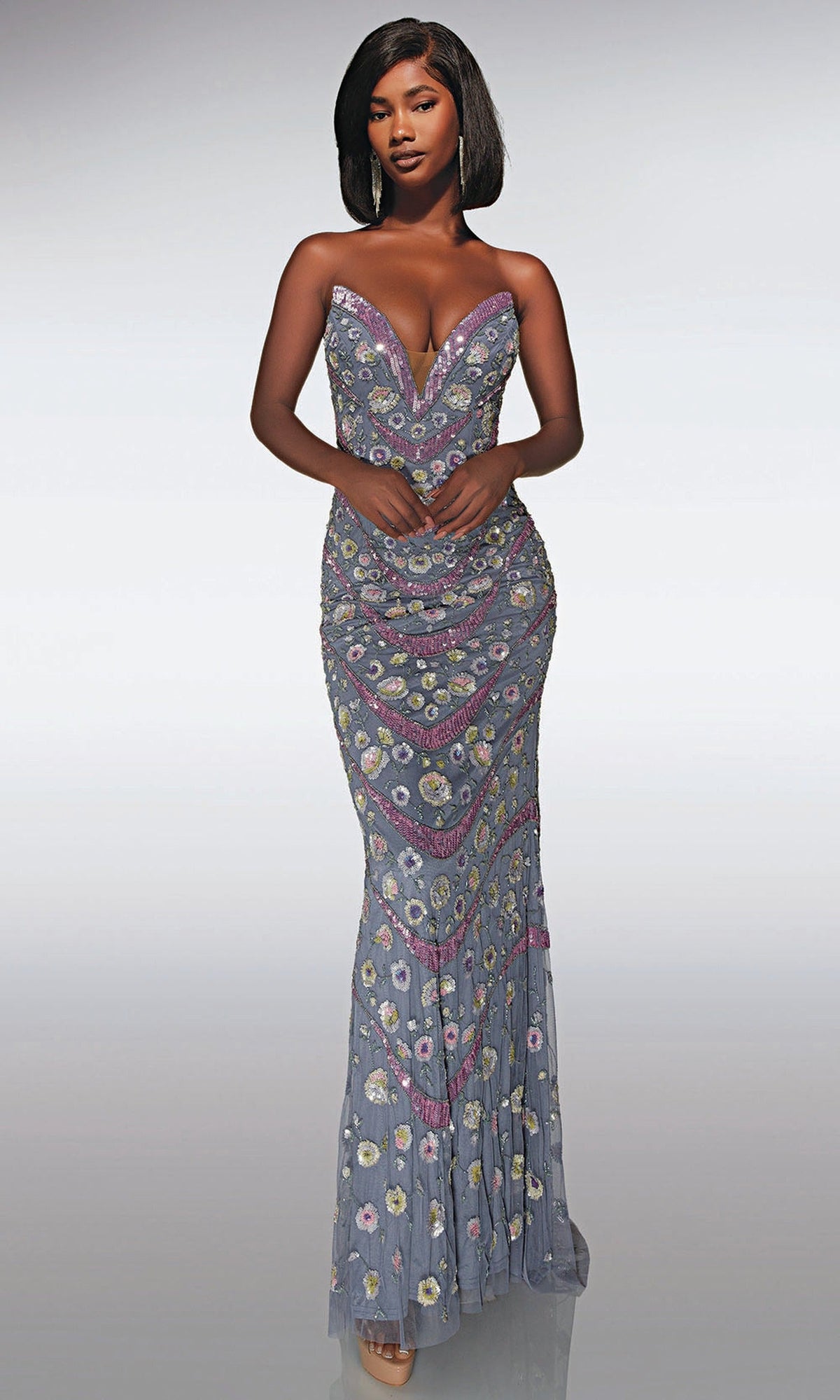 Alyce Paris 62038 - Strapless Beaded Glitter Gown