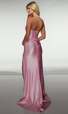 Alyce Paris 62046 - Strapless Satin Gown with Bow Accents