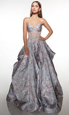 Alyce Paris 62051 - Floral Jacquard Corset Ball Gown