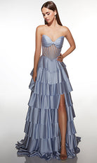 Alyce Paris 62056 - Tiered Ruffle Gown with Structured Bodice