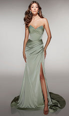 Alyce Paris 62062 - Strapless Sequin Bodice Gown with High Slit