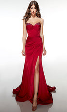 Alyce Paris 62062 - Strapless Sequin Bodice Gown with High Slit