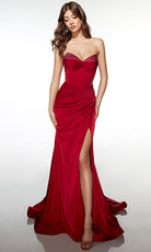 Alyce Paris 62062 - Strapless Sequin Bodice Gown with High Slit
