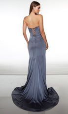 Alyce Paris 62062 - Strapless Sequin Bodice Gown with High Slit