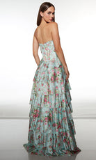 Alyce Paris 62066 - Strapless Floral Tiered A Line Gown