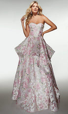 Alyce Paris 62071 - Strapless Corset Floral Ball Gown - Silhouette Dresses