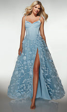 Alyce Paris 62072 - Corset Ballgown with Floral Skirt - Silhouette Dresses