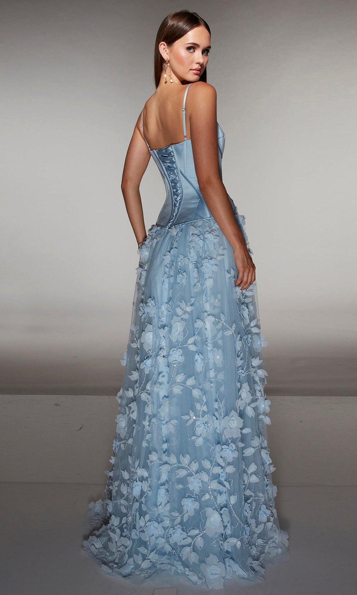 Alyce Paris 62072 - Corset Ballgown with Floral Skirt