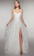 Alyce Paris 62072 - Corset Ballgown with Floral Skirt